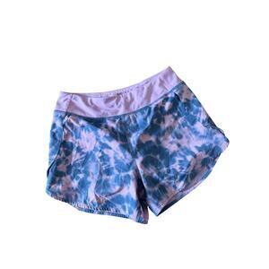Athleta‎ girl pink and blue tie dye print athletic shorts
